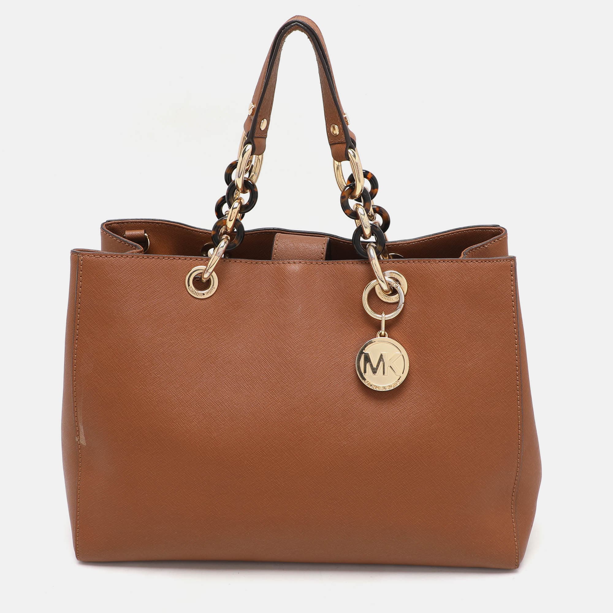 MICHAEL Michael Kors Cynthia Brown Leather Tote Bag