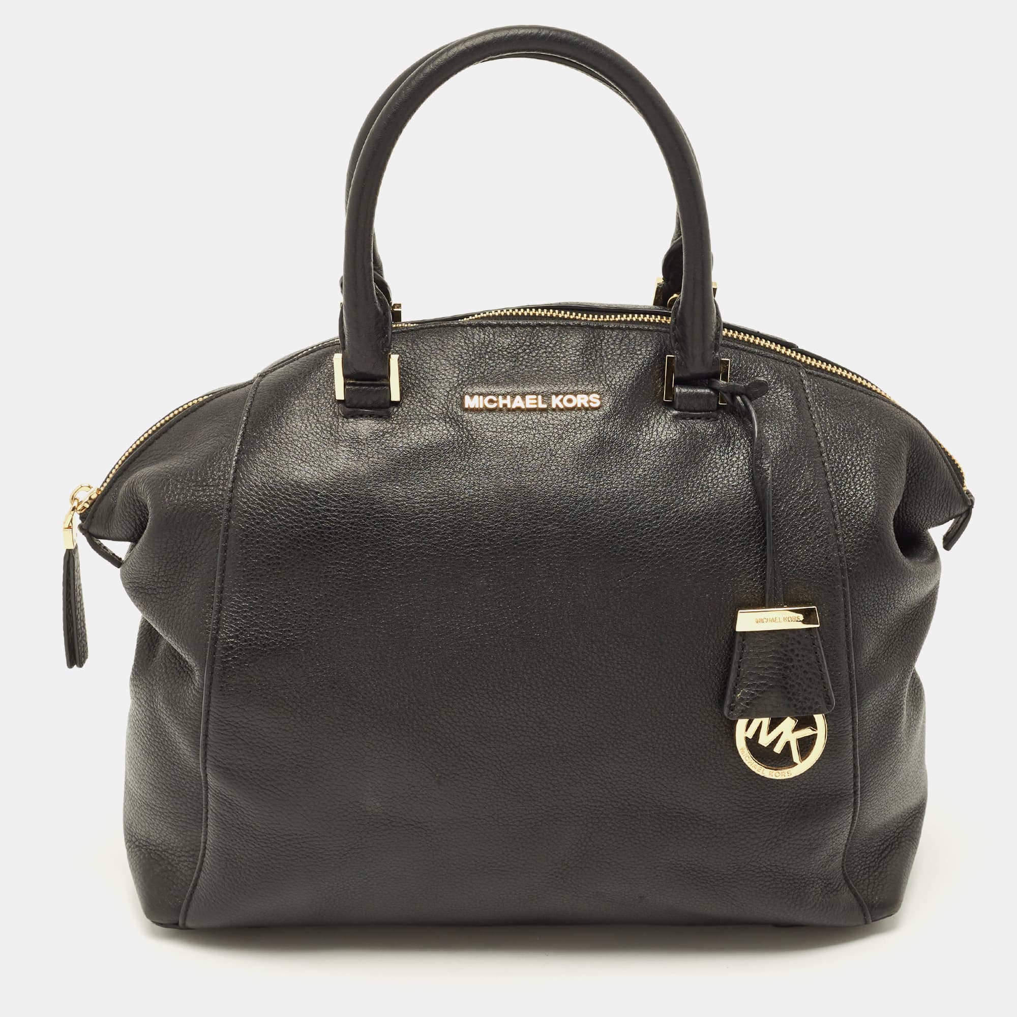 MICHAEL Michael Kors Black Leather Riley Satchel