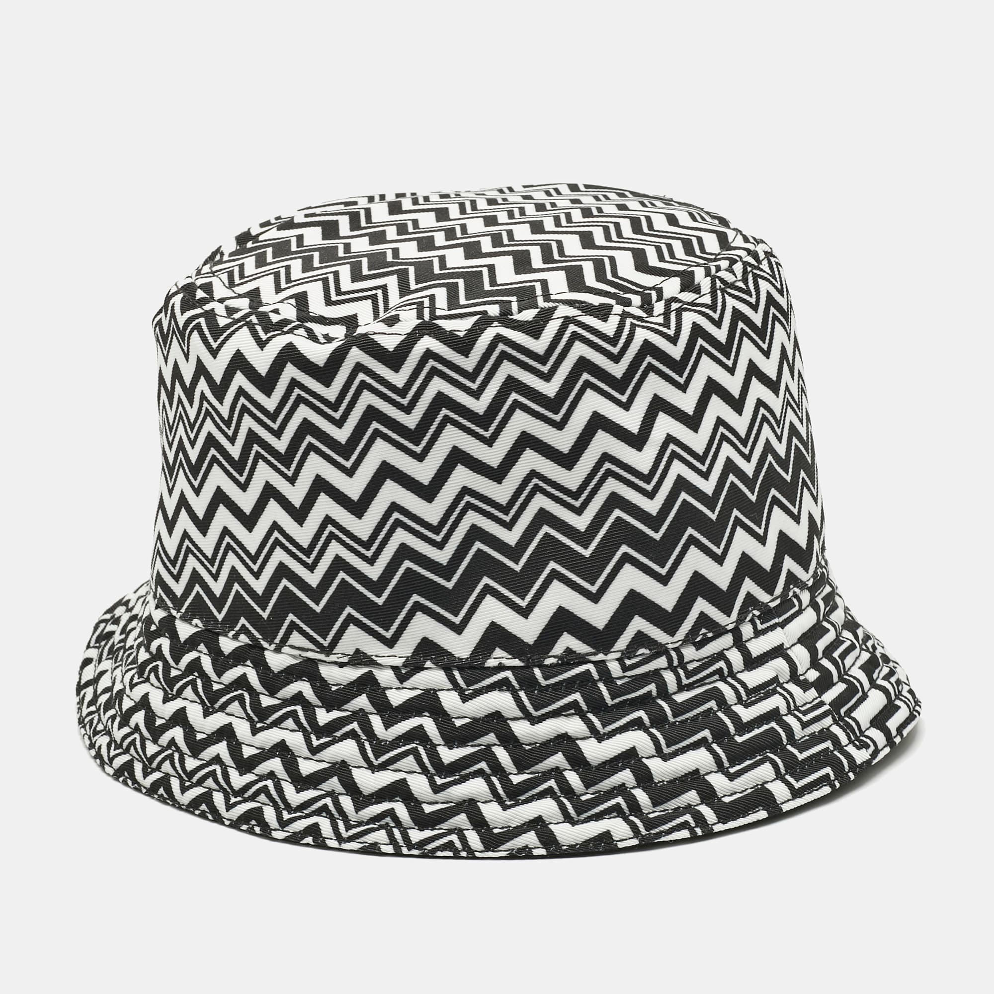 Missoni Black/White Zig Zag Synthetic Bucket Hat