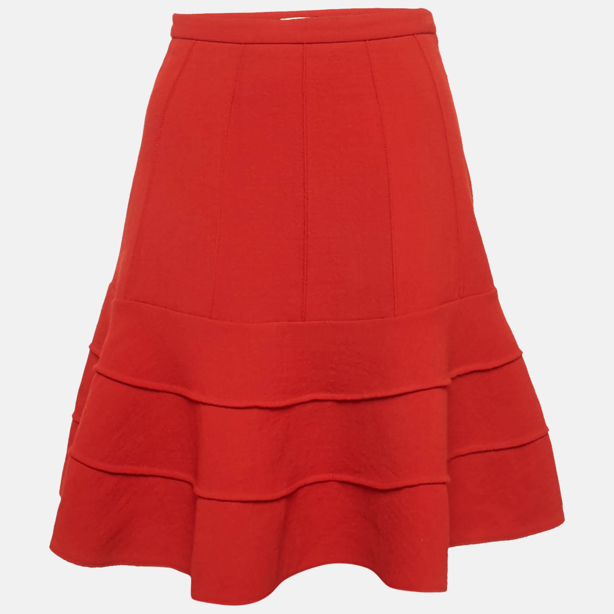 Miu Miu Red Wool Mini Skirt S