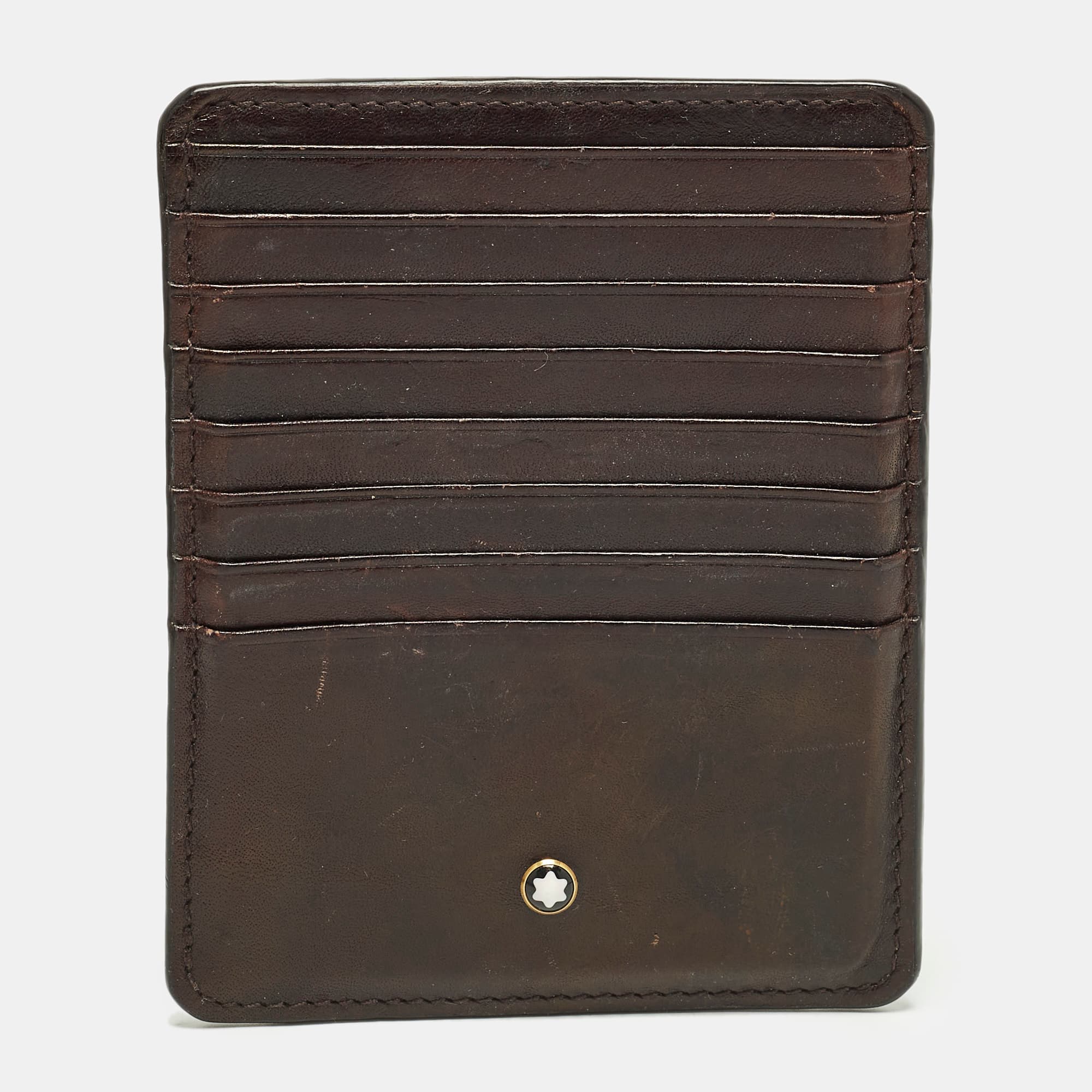 Montblanc 8cc Meisterstuck Brown Leather Zipped Card Case