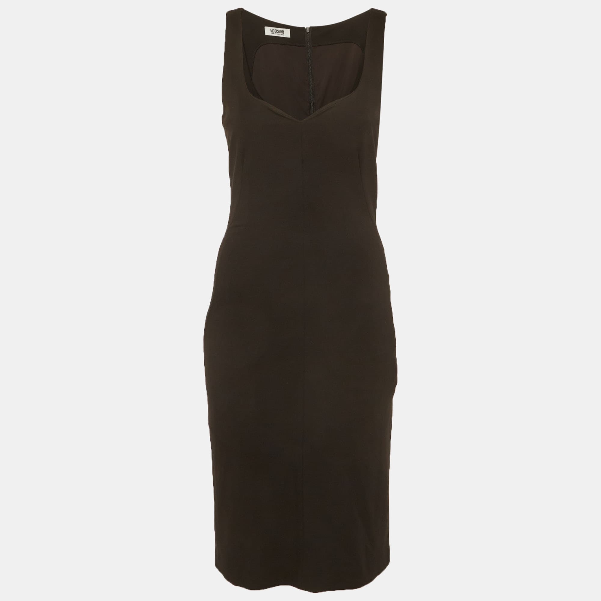 Moschino Cheap And Chic Black Cotton Knit Sleeveless Mini Dress M
