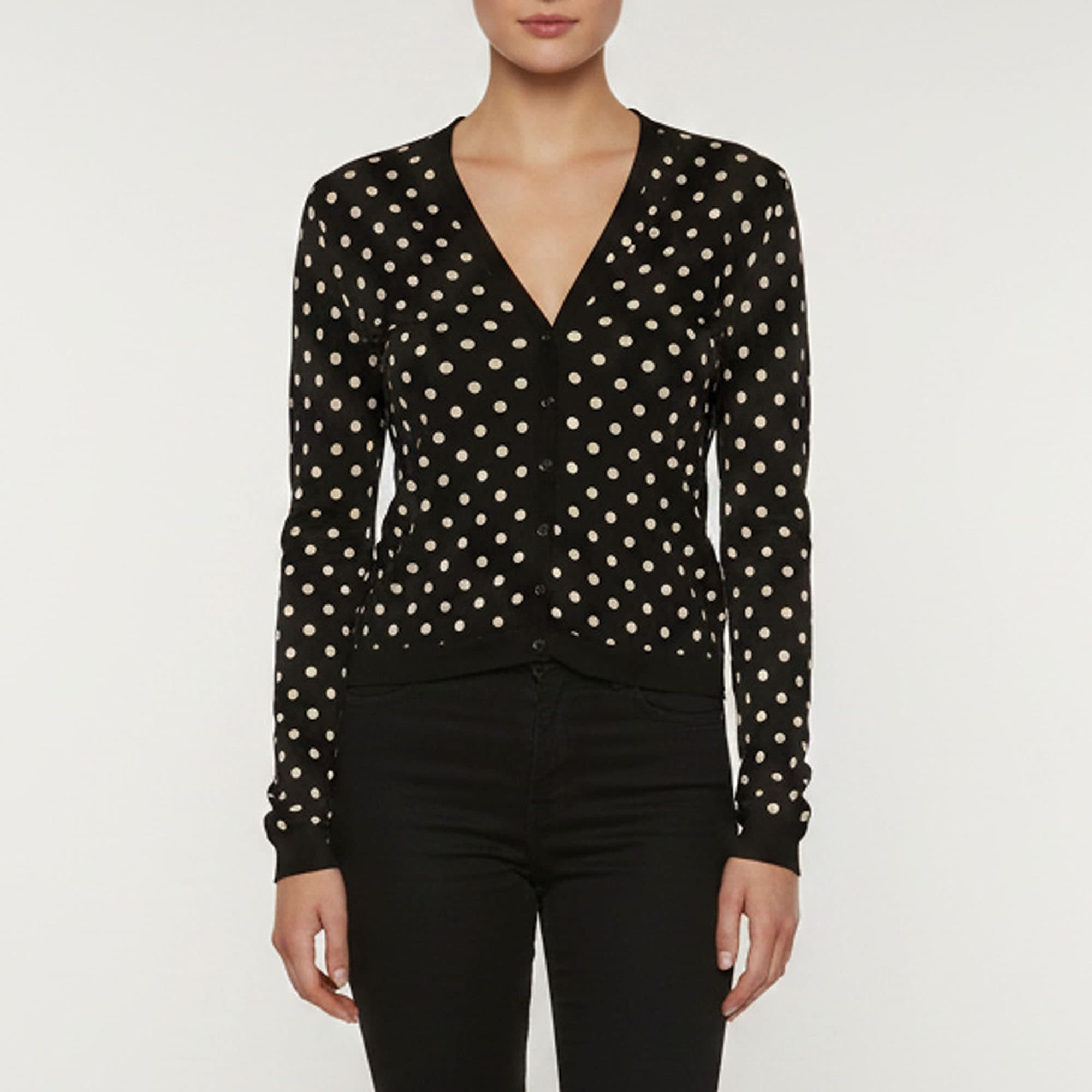 Moschino Black Polka Dot Knit Sweater Vest and Cardigan Set S/M