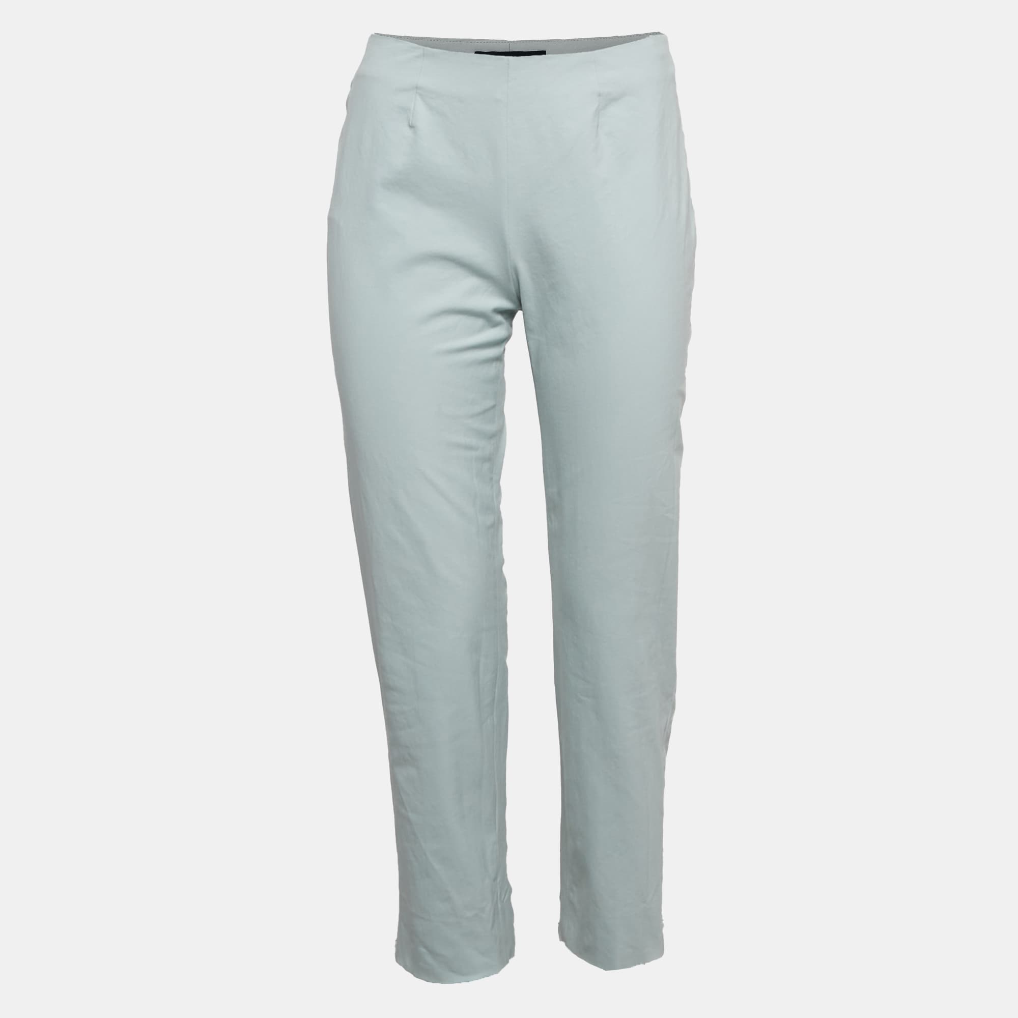 Piazza Sempione Blue Stretch Cotton Audrey Trousers M