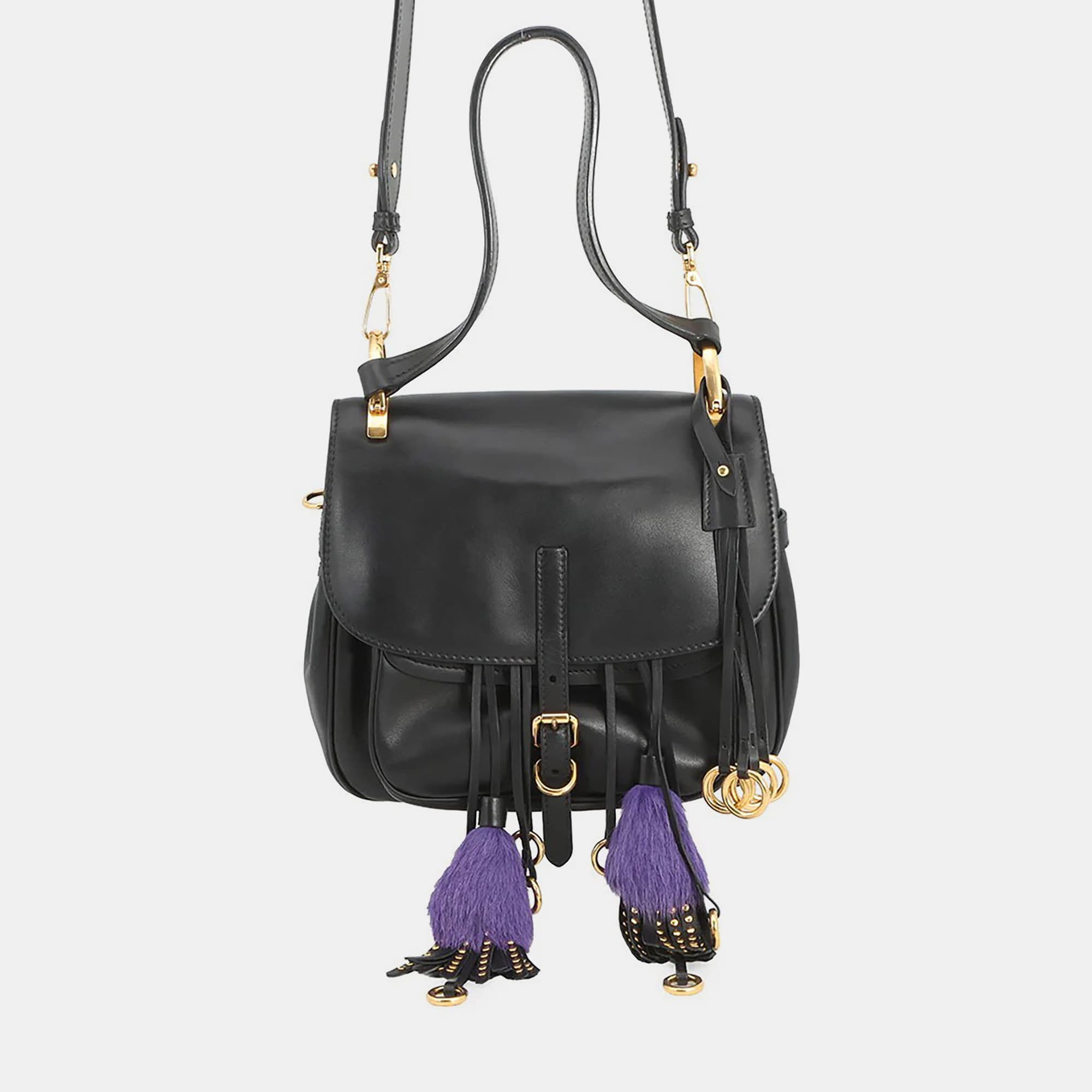Prada Corsaire Black Calfskin Leather Crossbody Bag