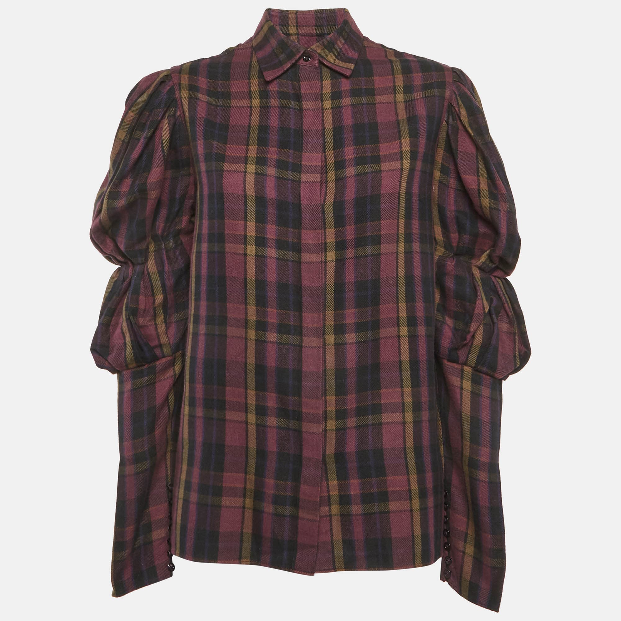 Ralph Lauren Collection Multicolour Plaid Flannel Vivian Blouse L
