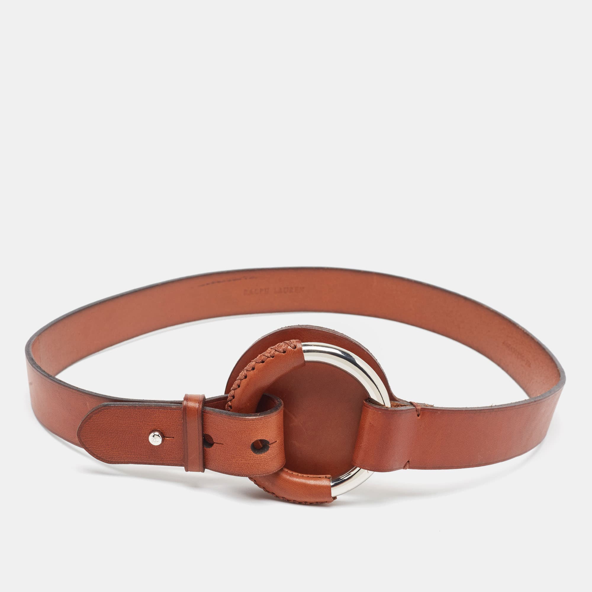 Ralph Lauren Brown Leather Ring Buckle Belt