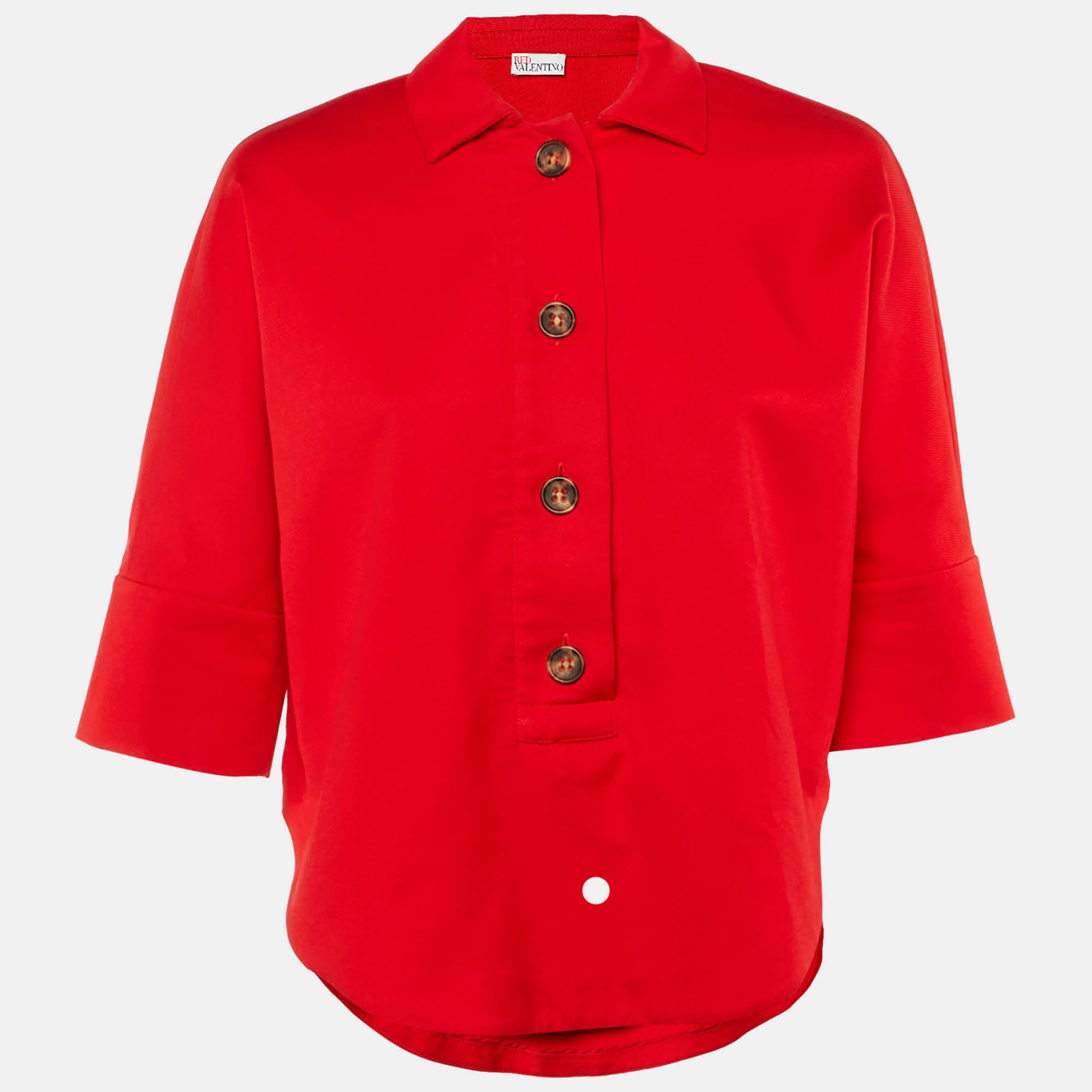 RED Valentino Red Cotton Button Front Top S
