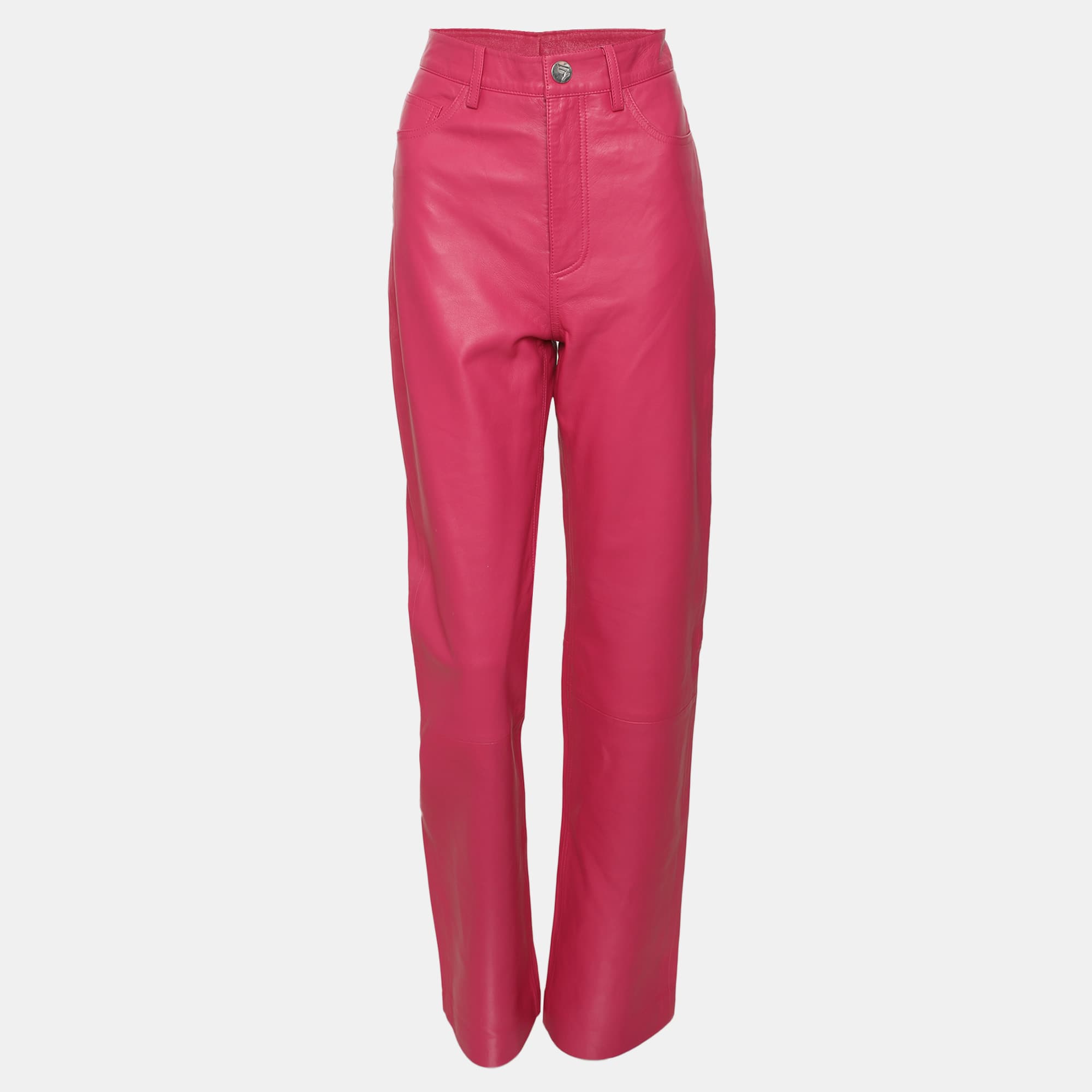 REMAIN Birger Christensen Pink Leather Pants M