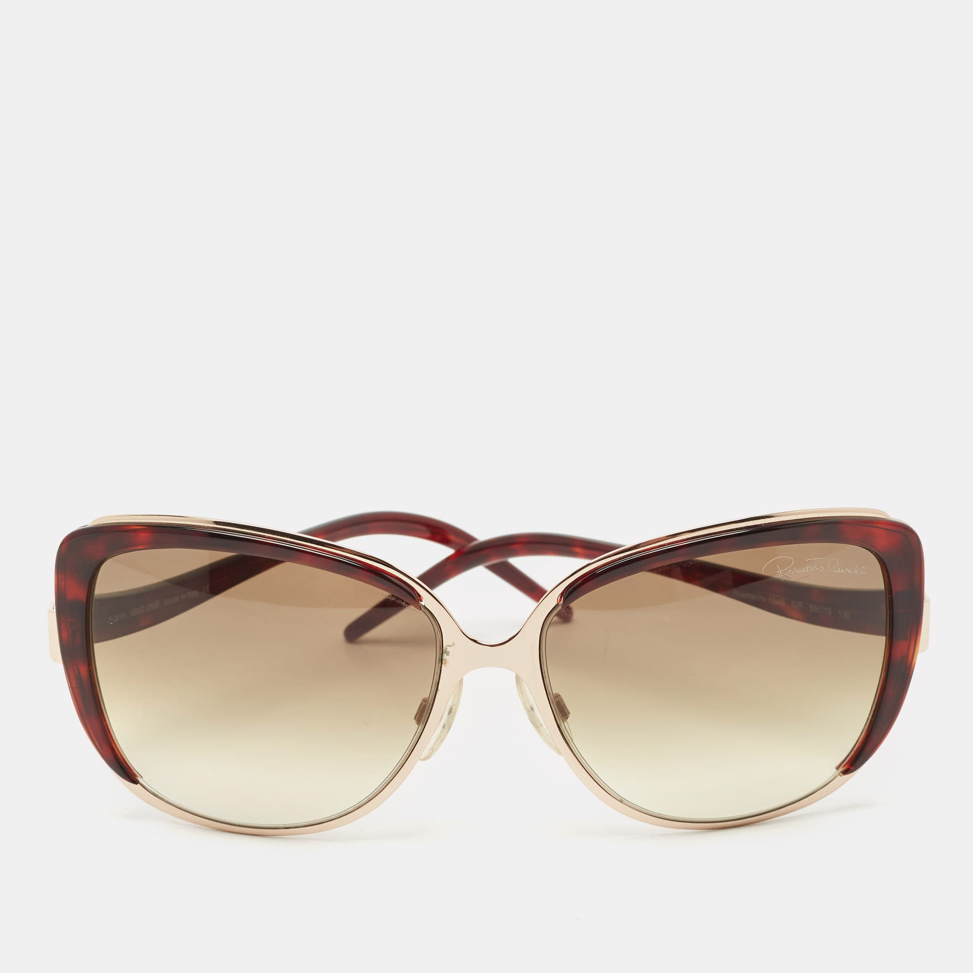 Roberto Cavalli Brown Gradient Rosmarino 654S Oversized Sunglasses