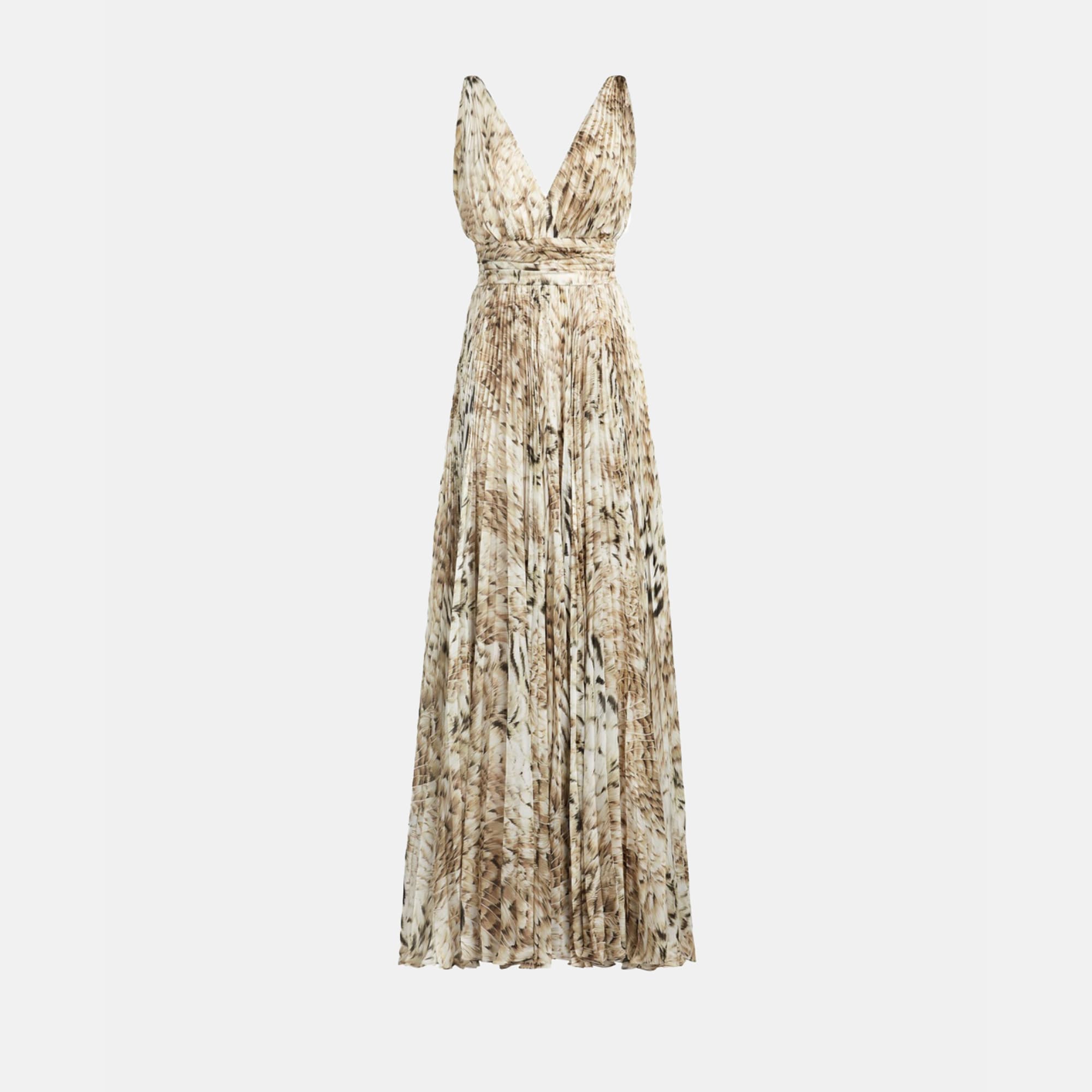 Roberto Cavalli Printed Silk Maxi Dress S