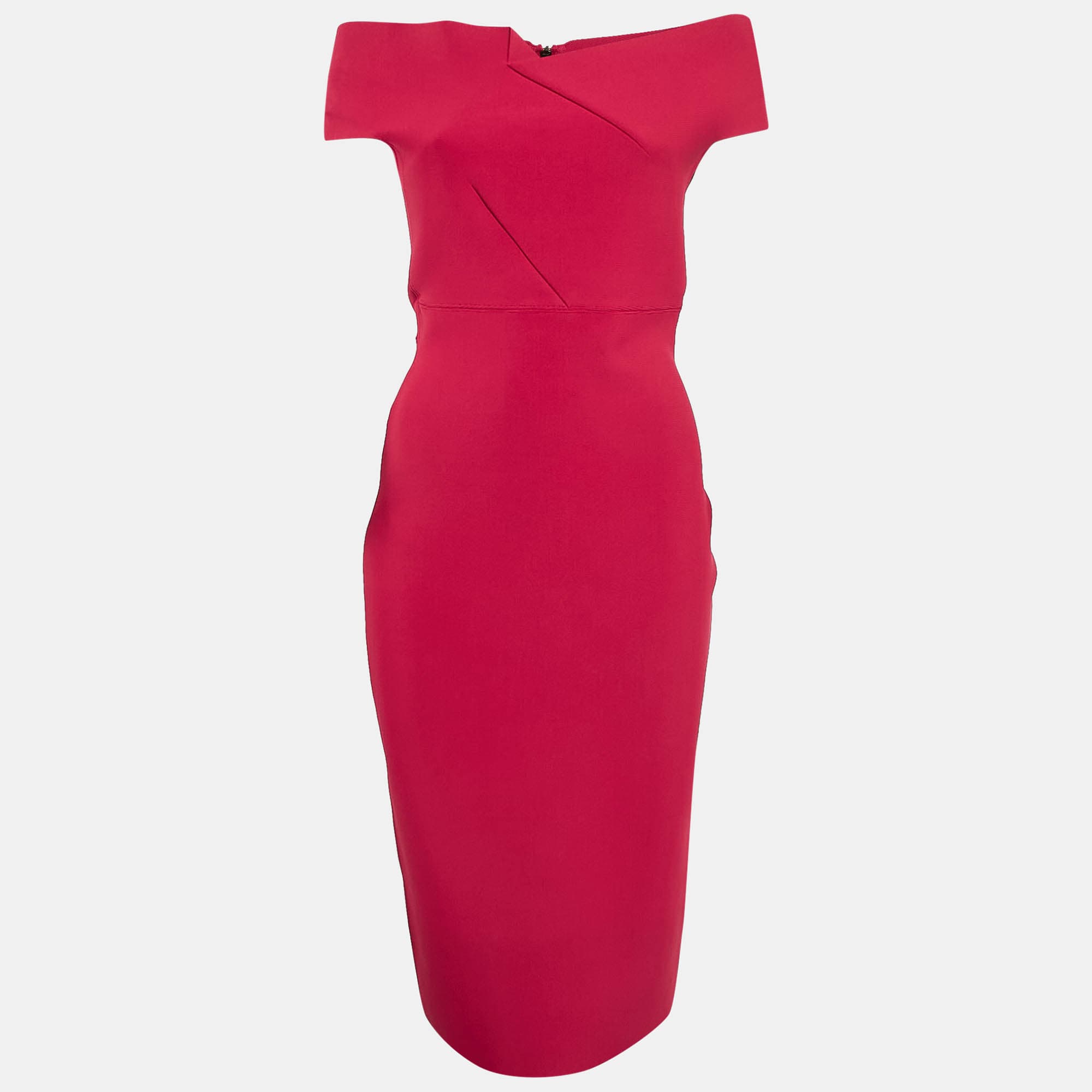 Roland Mouret Pink Jersey Off-Shoulder Bodycon Dress M