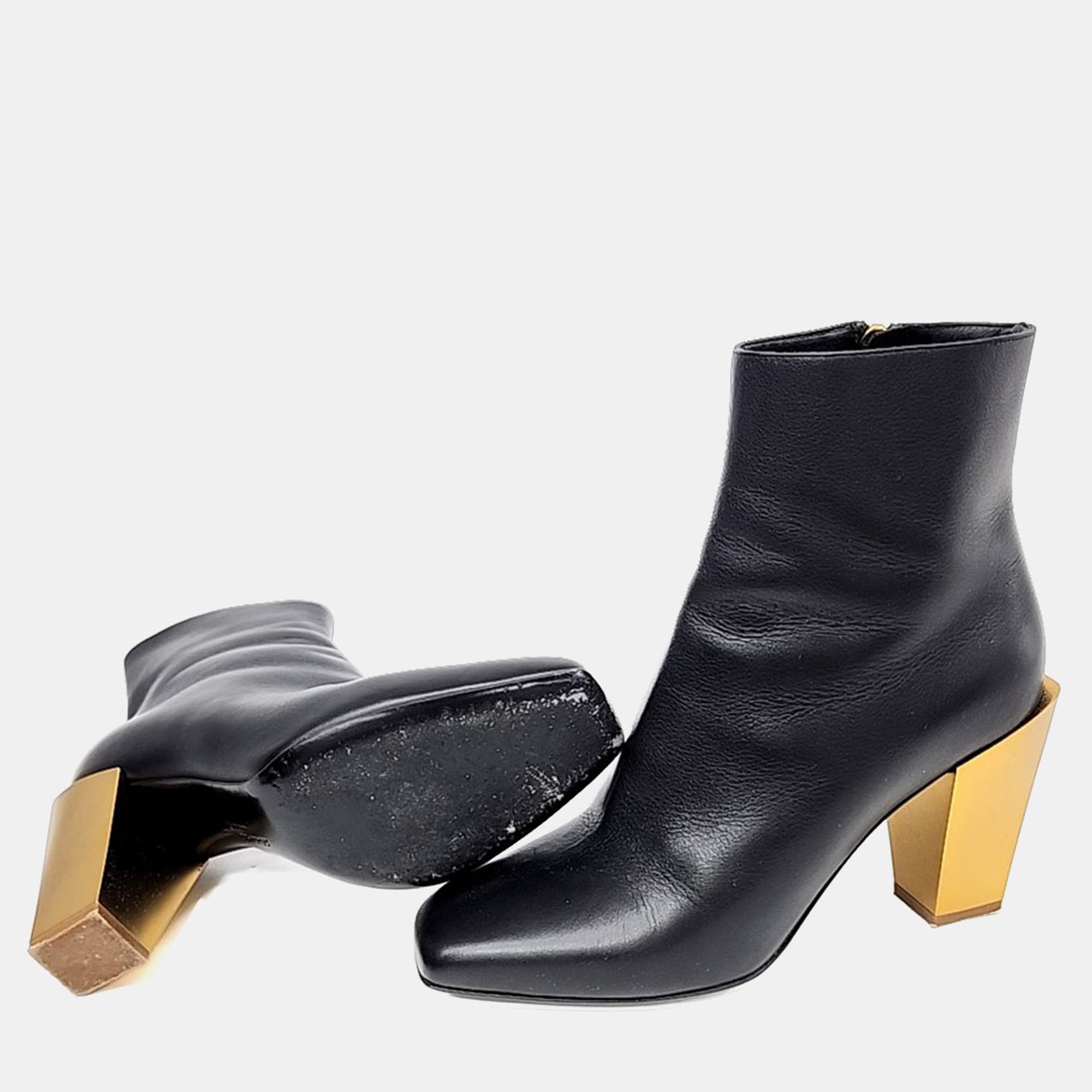 Salvatore Ferragamo ankle Black Leather Boots EU 38