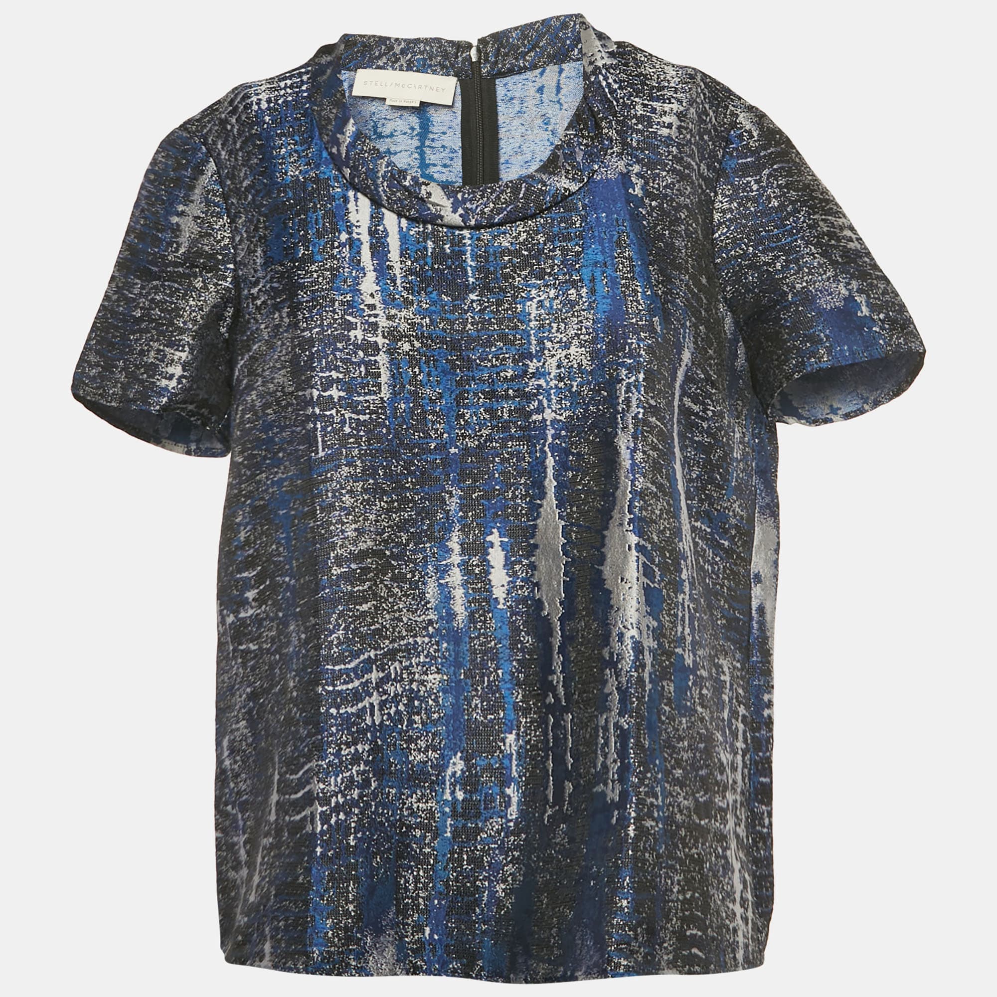 Stella McCartney Blue Jacquard Blouse M