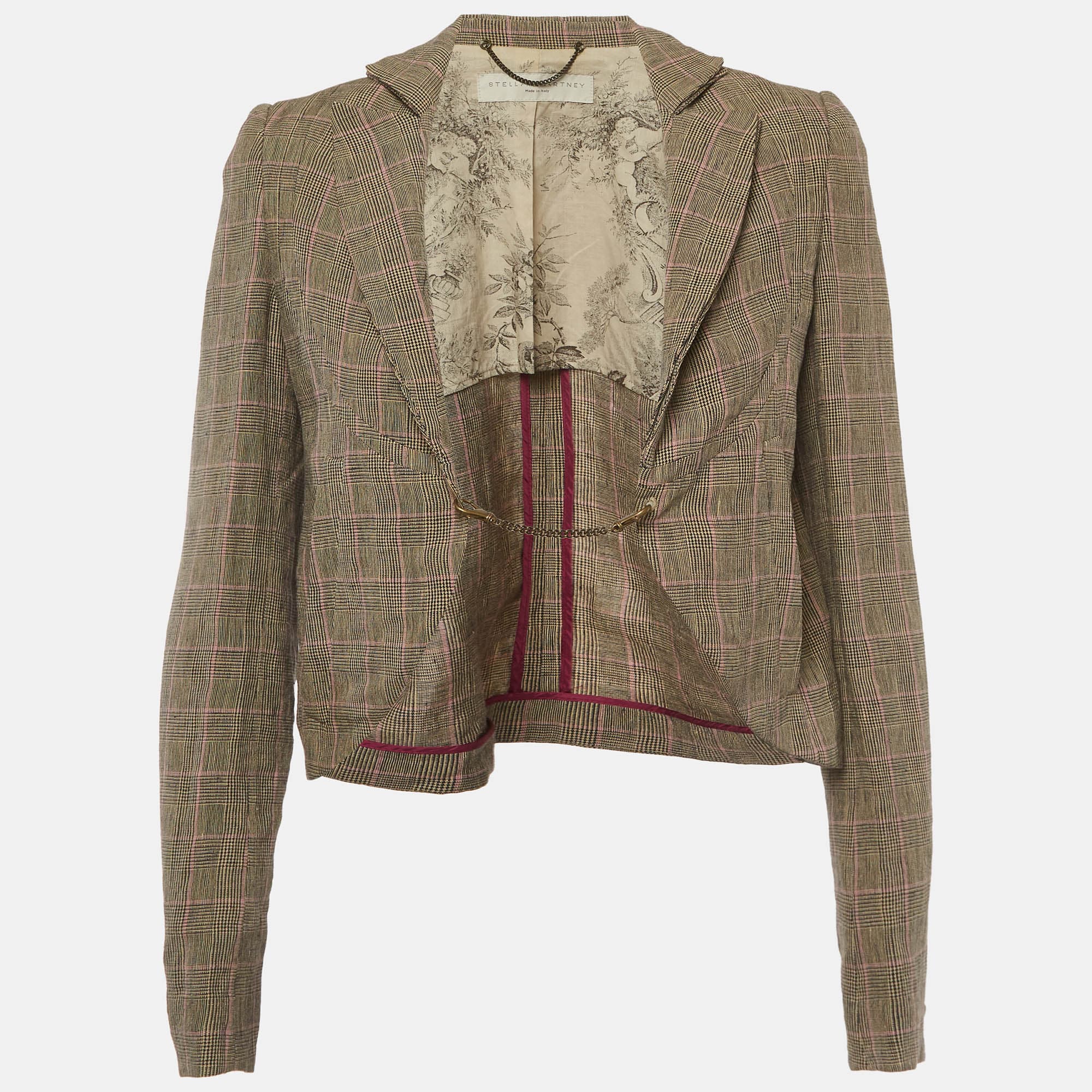 Stella McCartney Grey Prince of Wales Linen Jacket S