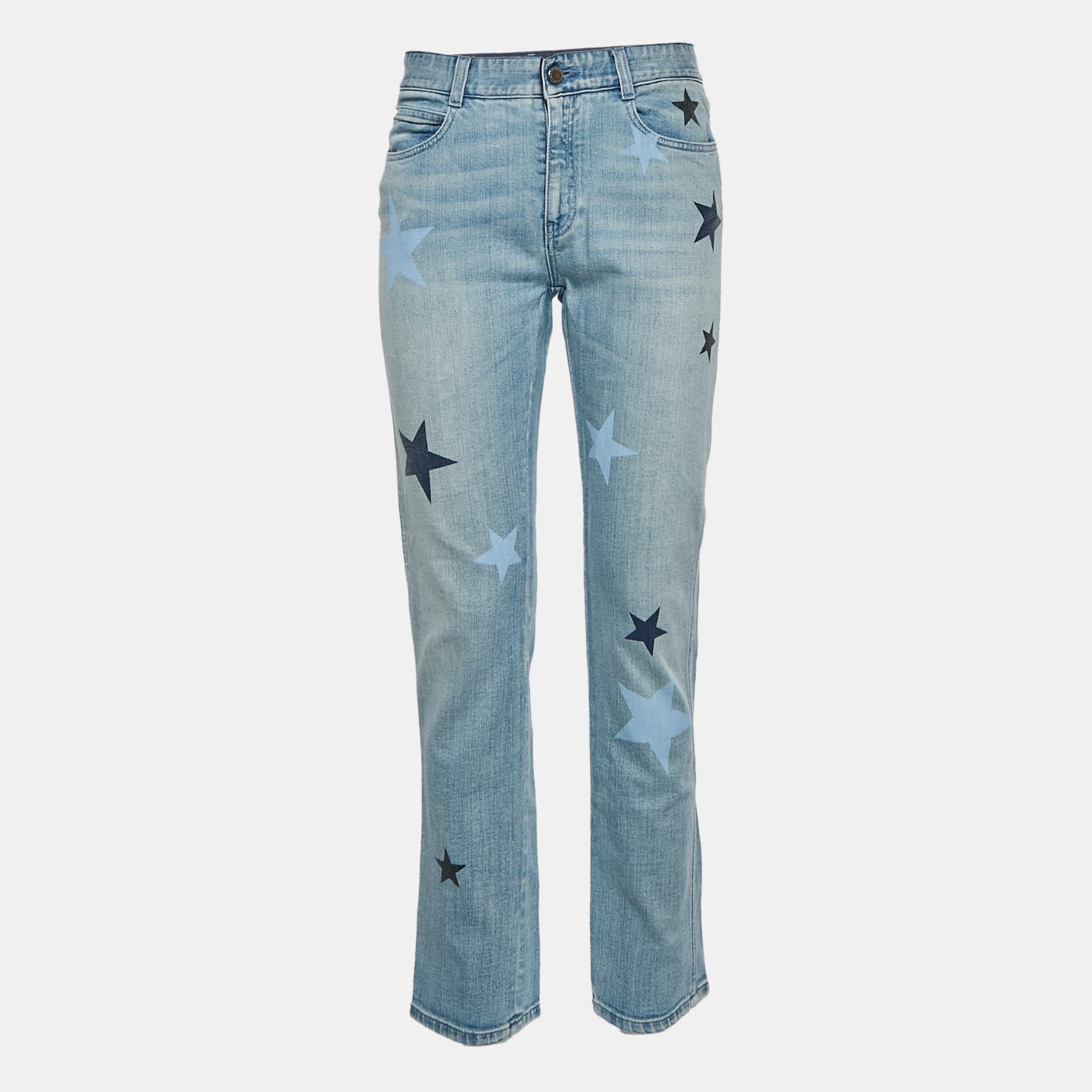Stella McCartney Blue Star Print Denim Slim Fit Jeans M/Waist 30"