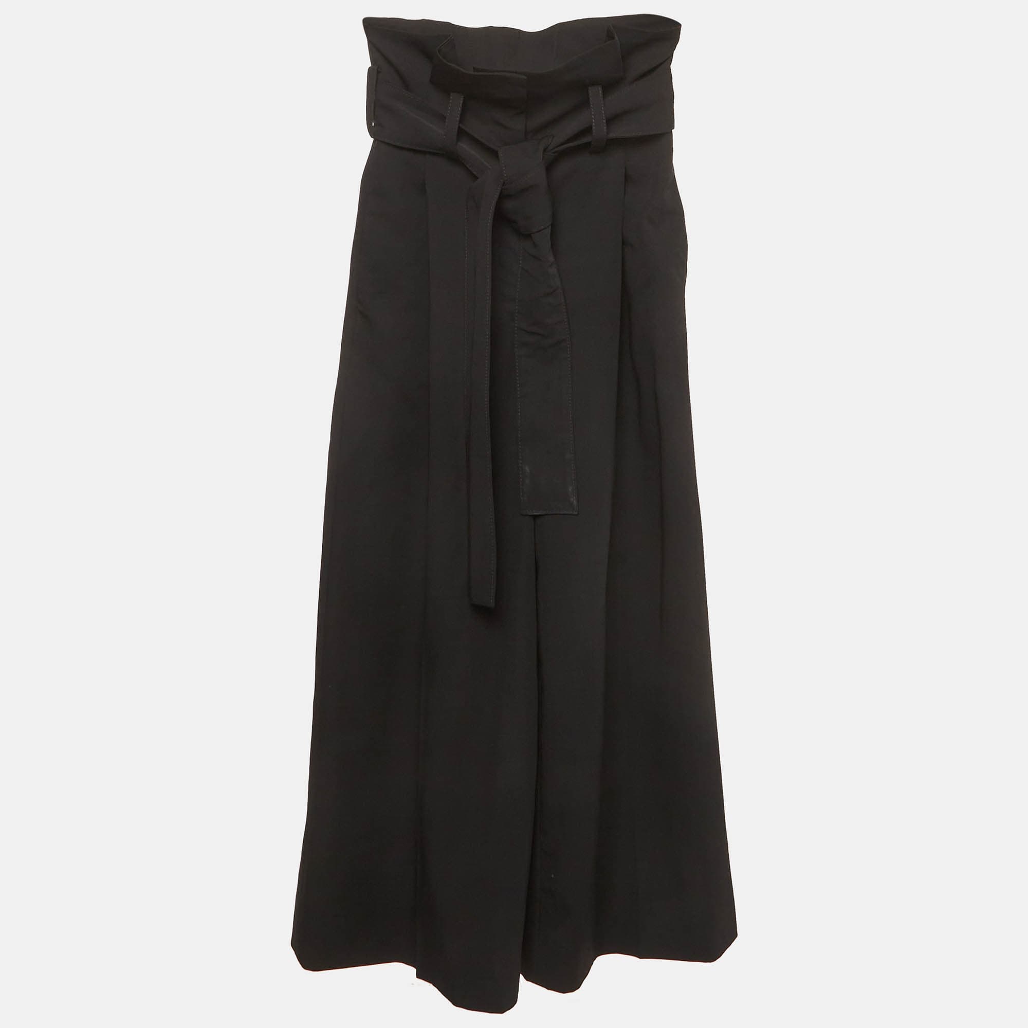 Stella McCartney Black Wool Belted Pants S