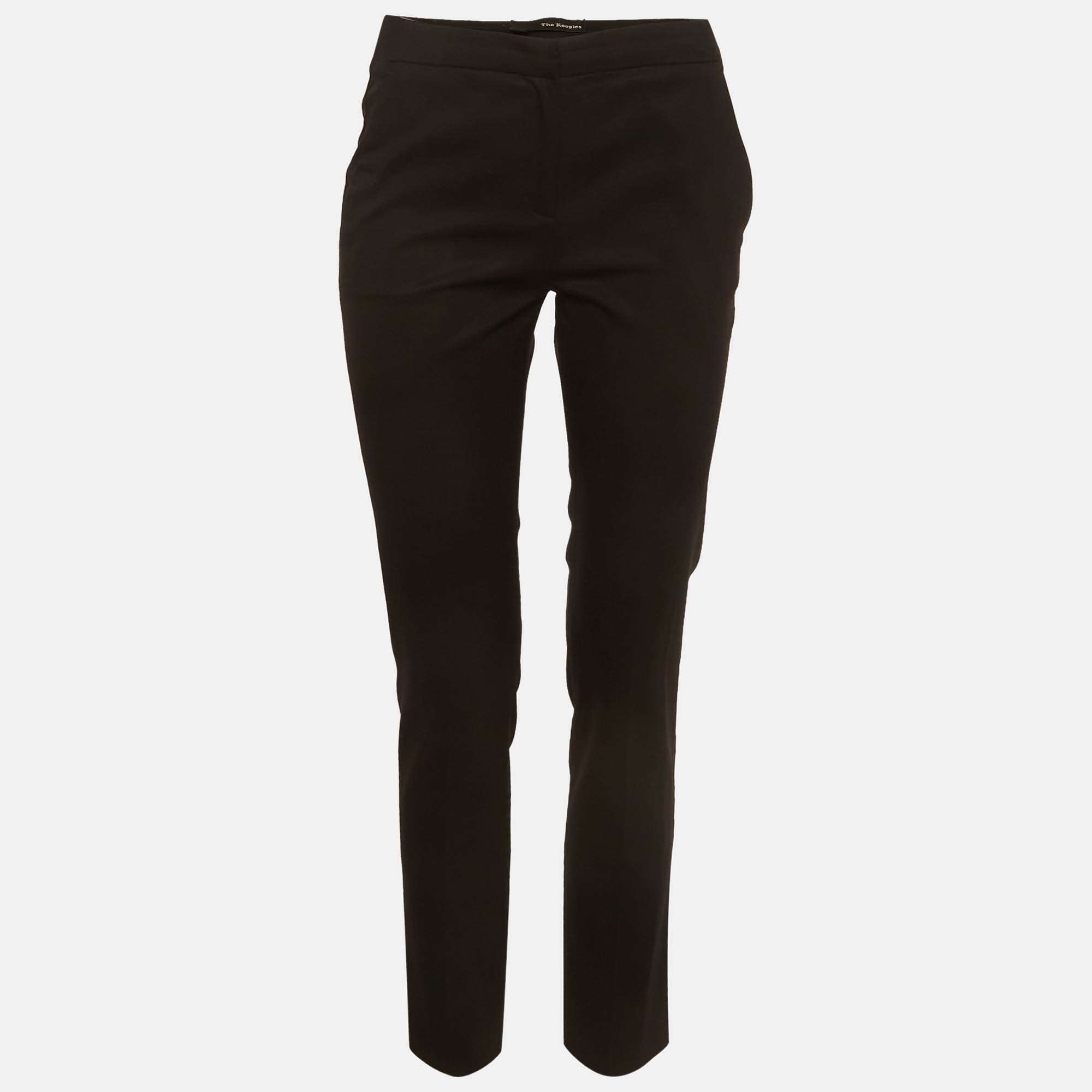 The Kooples Black Gabardine Straight Fit Trousers S