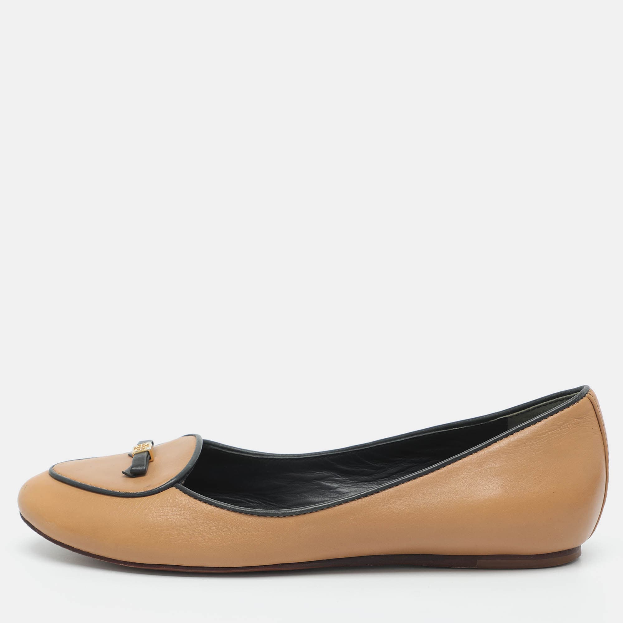 Tory Burch Size 36.5 Brown Leather Ballet Flats