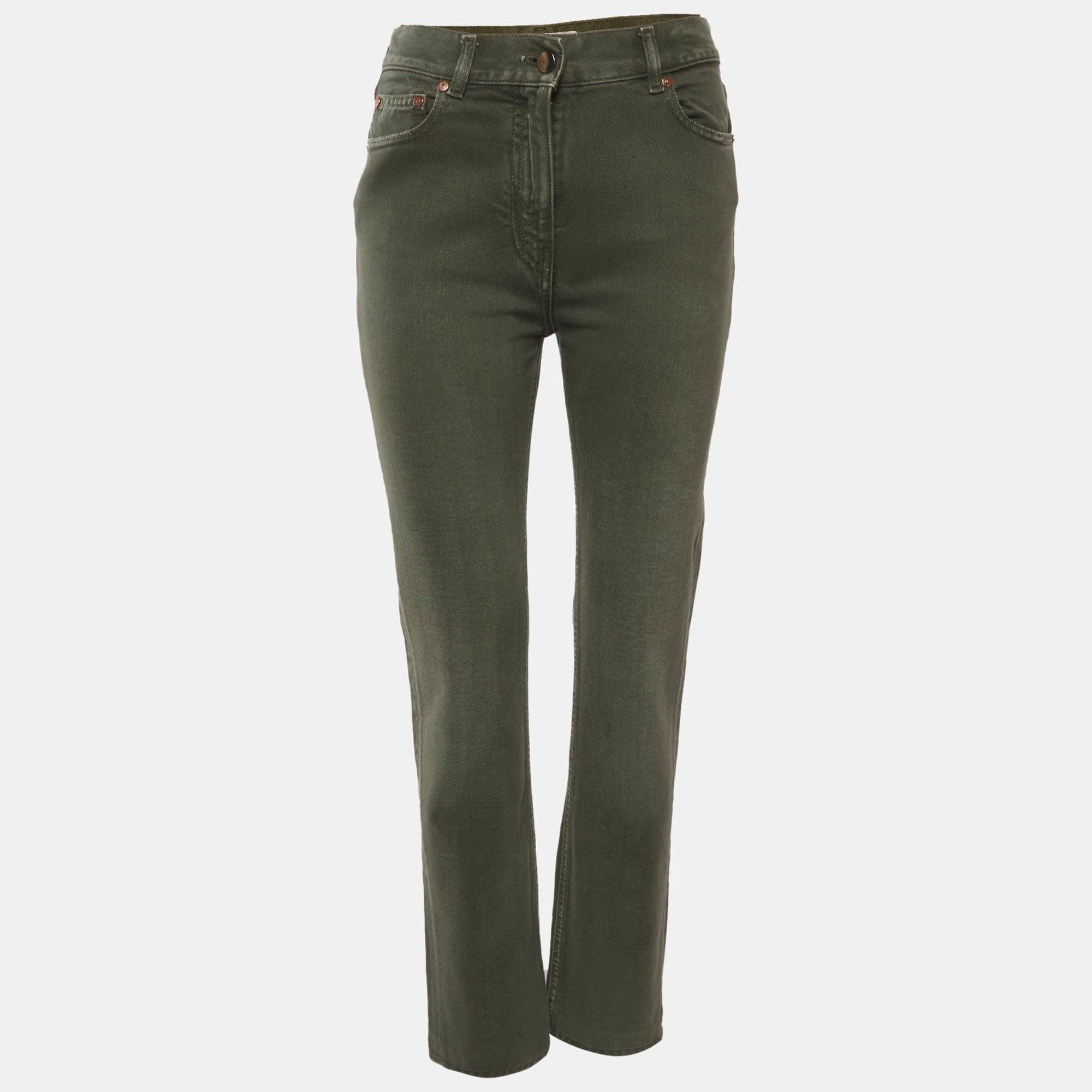 Valentino Green Denim Straight Fit Jeans S/Waist 26"