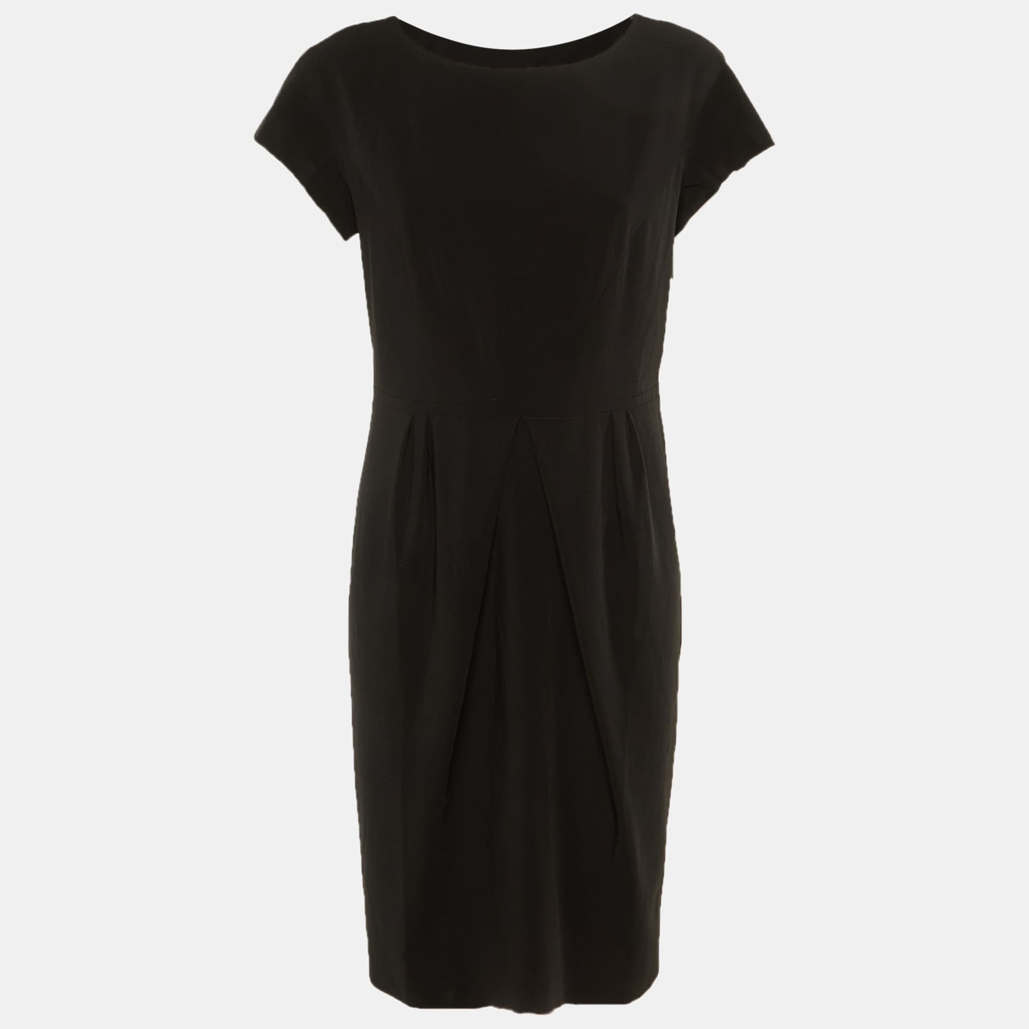 Weekend Max Mara Black Crepe Midi Dress L