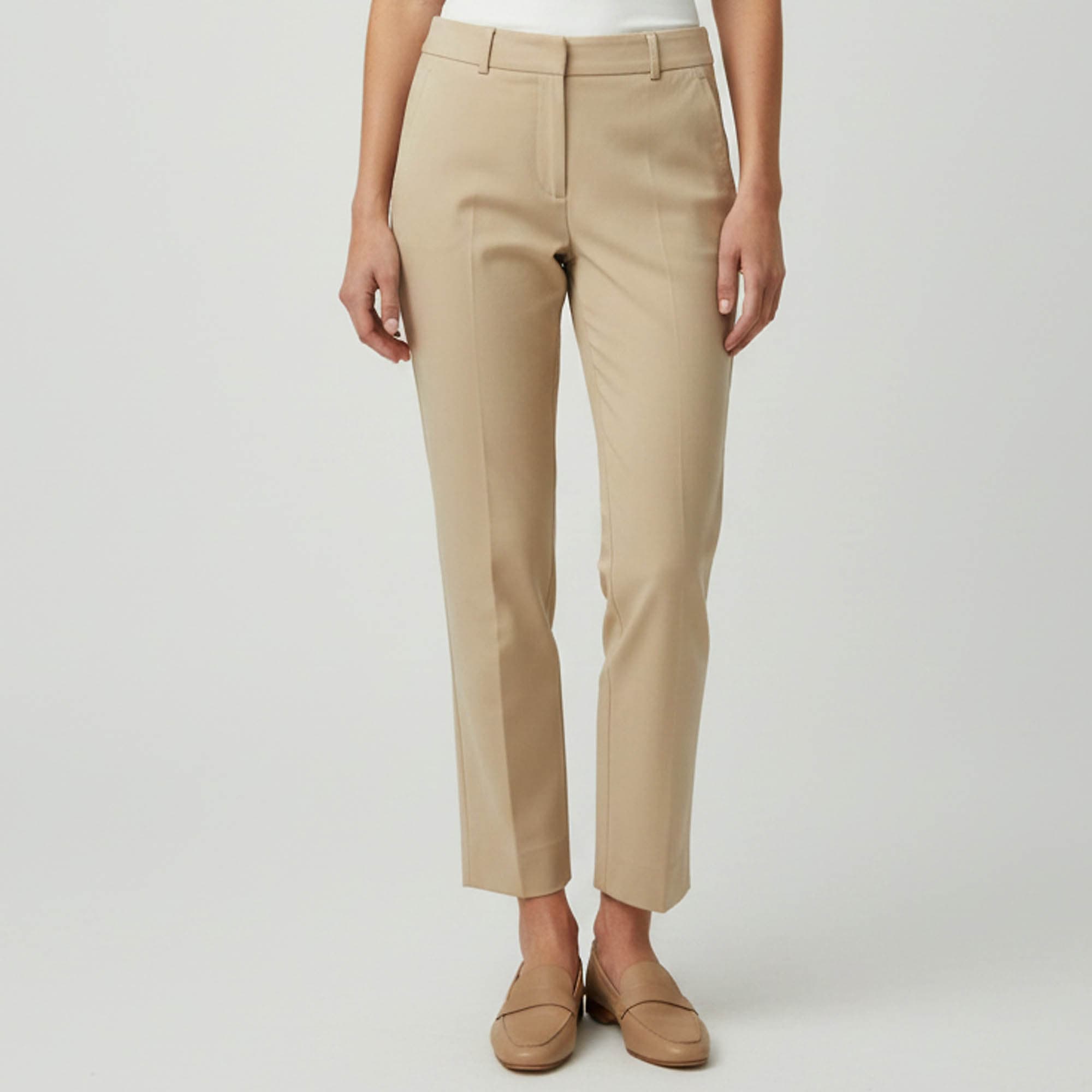 Weekend Max Mara Beige Stretch Cotton Chino Trousers S