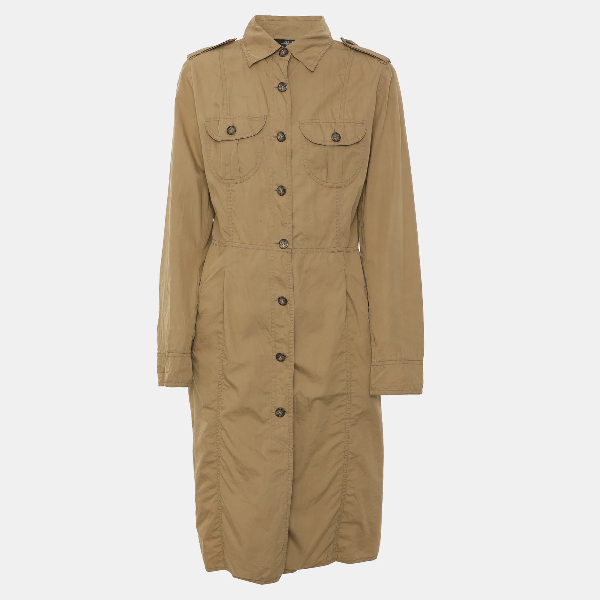 Weekend Max Mara Beige Cotton Blend Belted Trench Coat S
