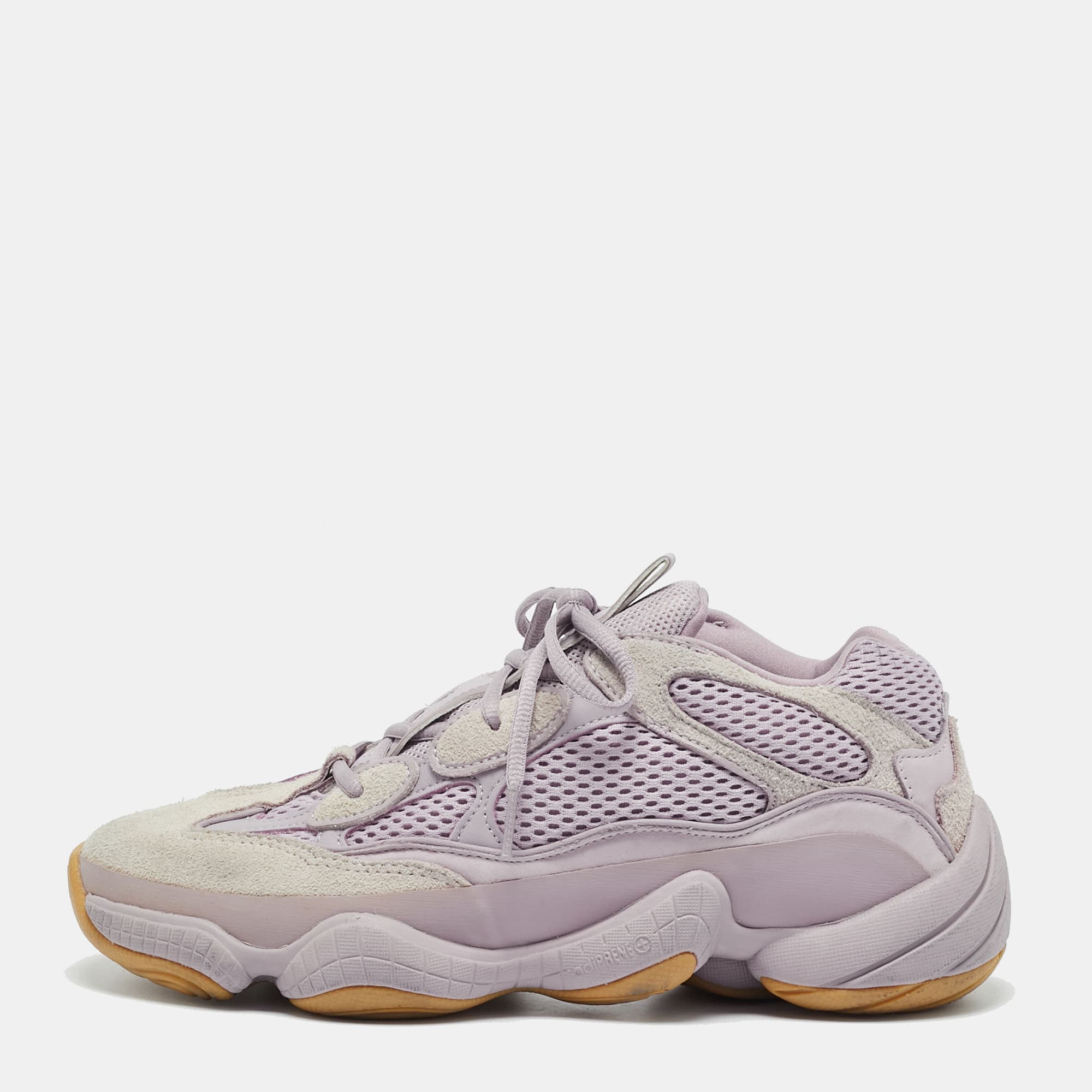 Yeezy x Adidas 500 Size 42 Purple Leather, Mesh and Suede Low Top Sneakers