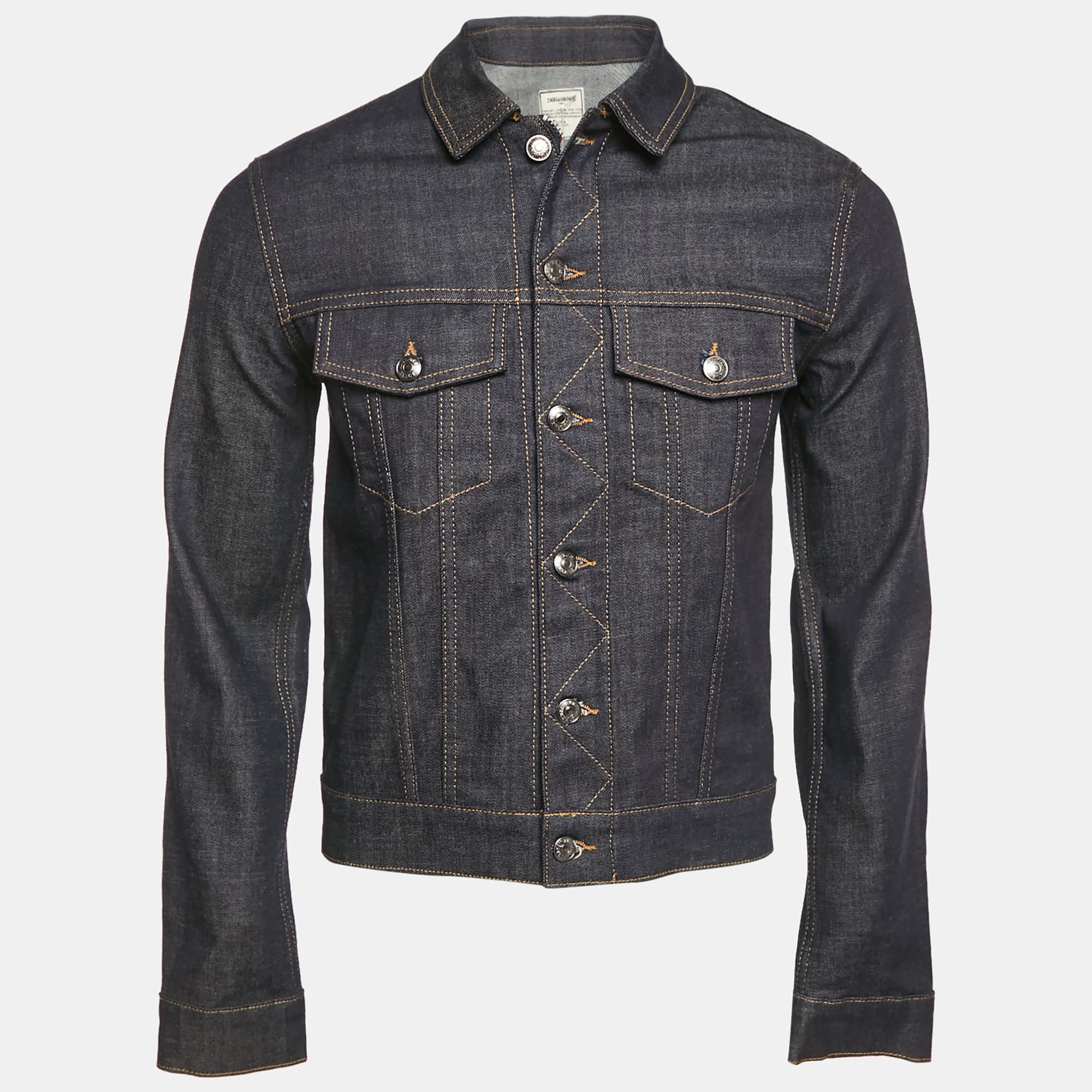 Zadig & Voltaire Blue Denim Button Front Base Brut Jacket XS