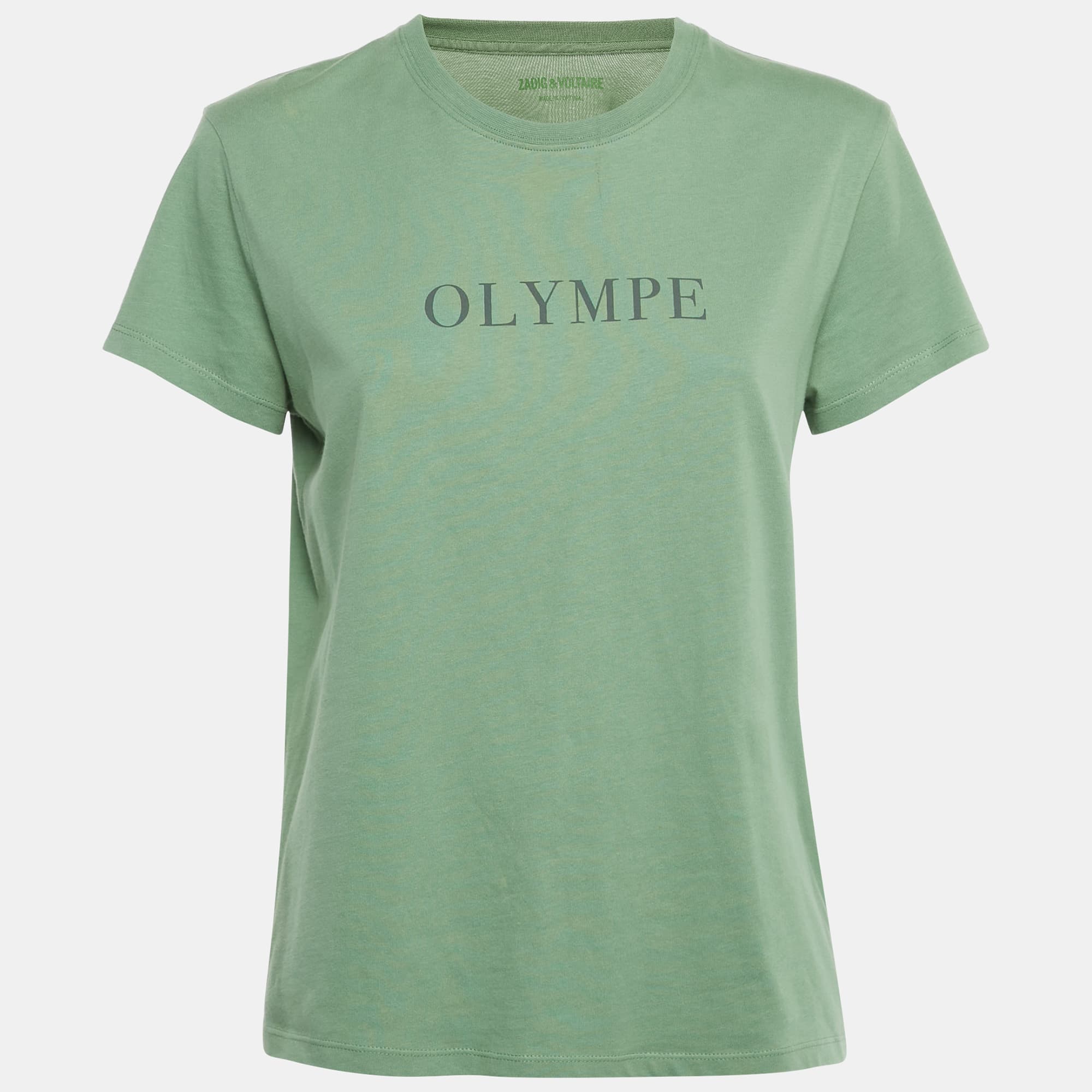 Zadig & Voltaire Green Printed Cotton Zoe Citation T-Shirt S