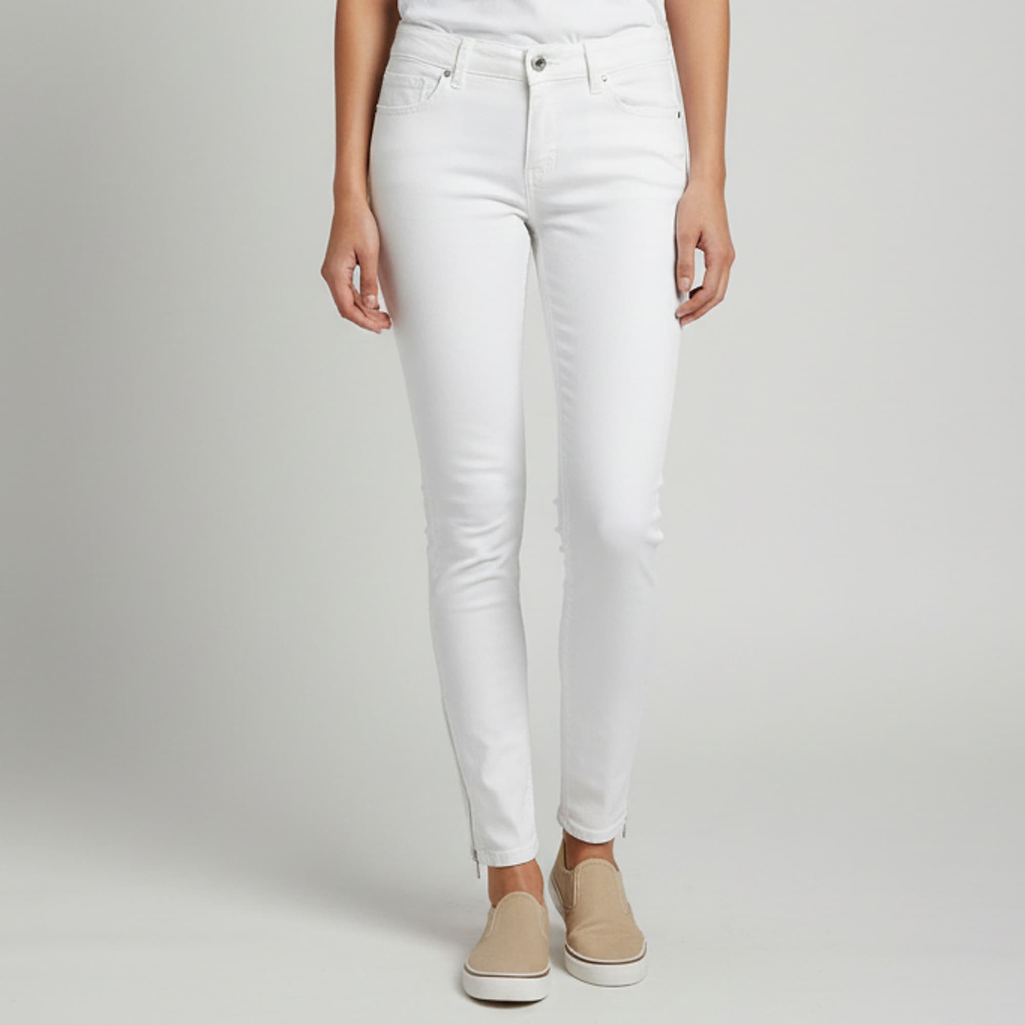 Zadig & Voltaire White Denim Straight Fit Eva Snow Jeans S/Waist 28"