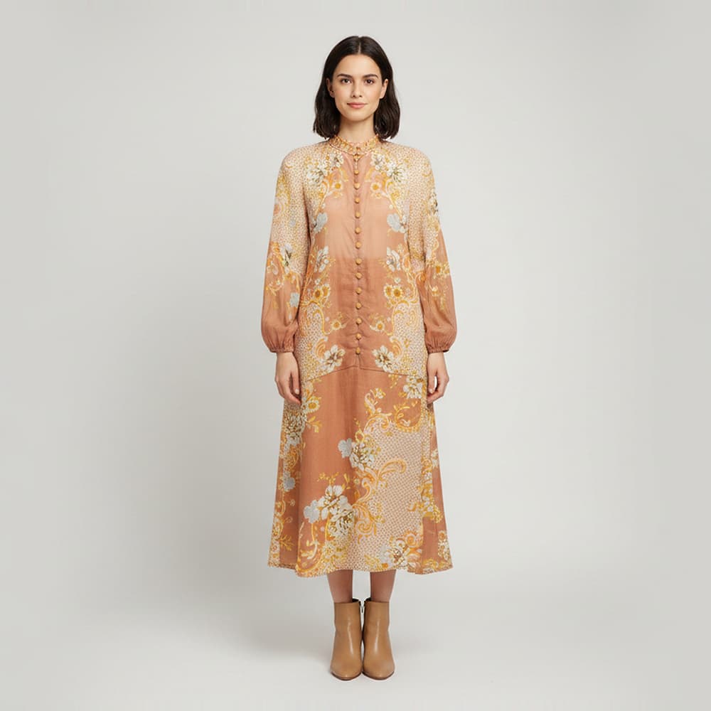 Zimmerman Multicolor Floral Print Ramie Blouse and Skirt Sets XS