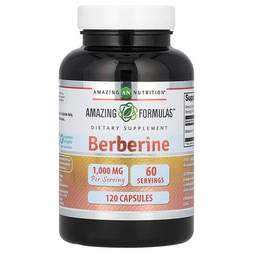 Amazing Nutrition Berberine 120 Capsules (500 mg per Capsule)