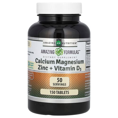 Amazing Nutrition Amazing Formulas Calcium Magnesium Zinc + Vitamin D3 150 Tablets