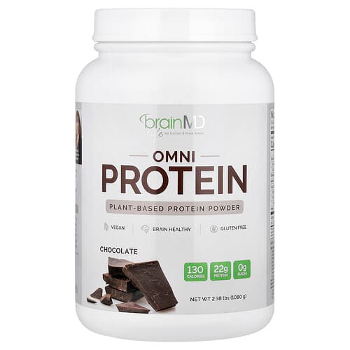BrainMD Omni Protein Plant-Based Protein Powder Chocolate 2.38 lbs (1 080 g)
