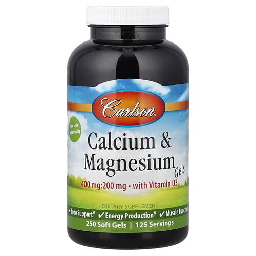 Carlson Calcium & Magnesium Gels with Vitamin D3 250 Soft Gels