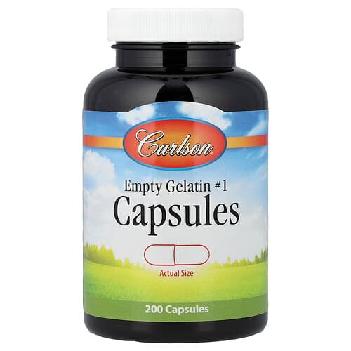 Carlson Empty Gelatin Capsules #1 200 Capsules