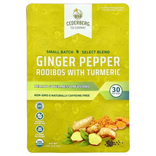 Cederberg Tea Co Ginger Pepper Rooibos with Turmeric Caffeine Free 2.6 oz (75 g)