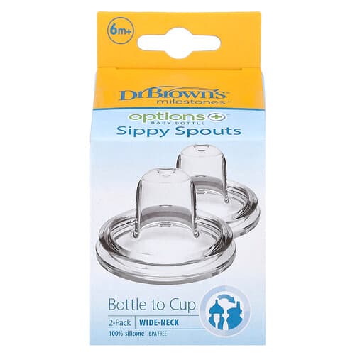 Dr. Brown's Options+™ Baby Bottle Sippy Spouts 6 Months + 2 Pack