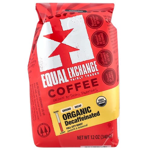 Equal Exchange Organic Coffee Ground Full City Roast Decaffeinated 12 oz (340 g)