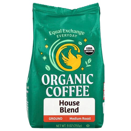Equal Exchange Organic Coffee House Blend Ground Medium Roast 9 oz (255 g)