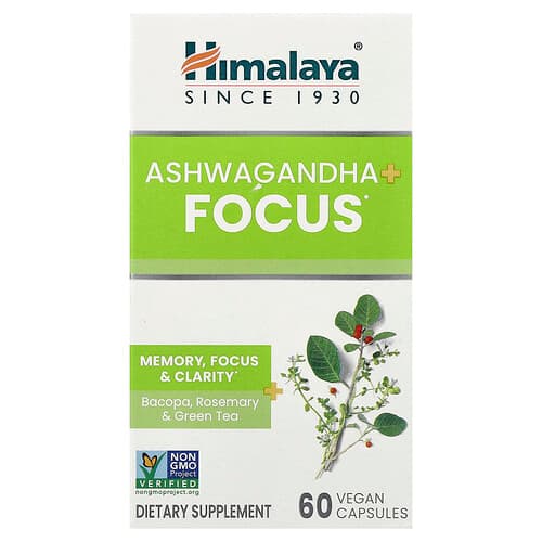 Himalaya Ashwagandha + Focus 60 Vegan Capsules