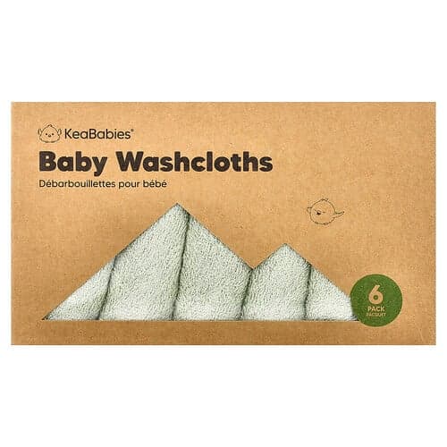 KeaBabies Baby Washcloths 6 Pack