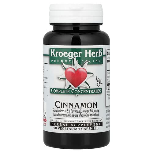 Kroeger Herb Co Complete Concentrates Cinnamon 90 Vegetarian Capsules