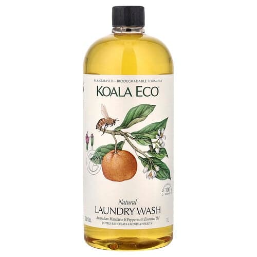Koala Eco Natural Laundry Wash Australian Mandarin & Peppermint Essential Oil 33.8 fl oz (1 l)