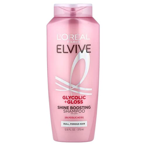 L'Oréal Elvive Glycolic + Gloss Shine Boosting Shampoo With System Dull Porous Hair 12.6 fl oz (375 ml)