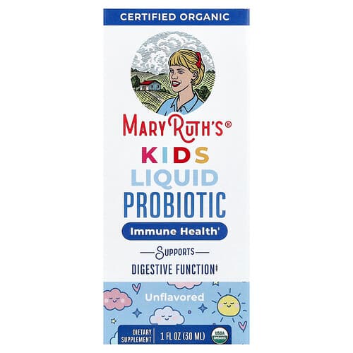 MaryRuth's Organic Kids Liquid Probiotic 4 + Years Unflavored 2 Billion CFU 1 fl oz (30 ml)