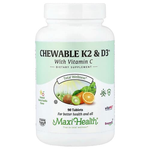 Maxi Health Chewable K2 & D3™ Natural Cherry Vanilla 90 Tablets