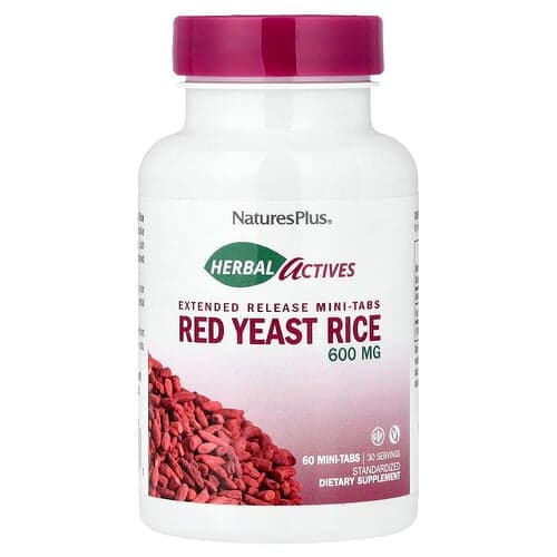 NaturesPlus Herbal Actives Red Yeast Rice 60 Mini-Tabs (300 mg per Tab)