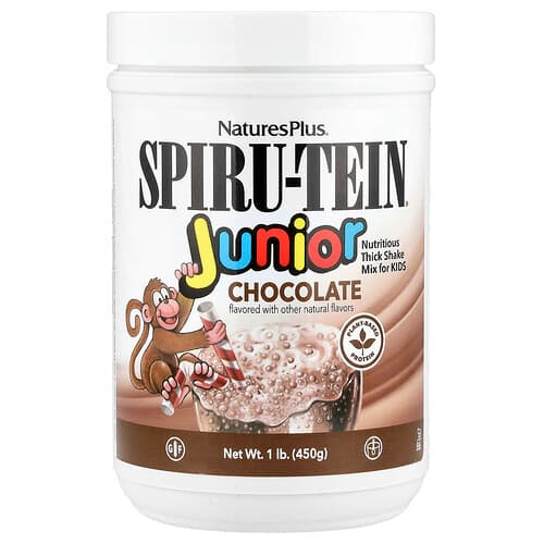 NaturesPlus Spiru-Tein® Junior Nutritious Thick Shake Mix For Kids Chocolate 1 lb (450 g)